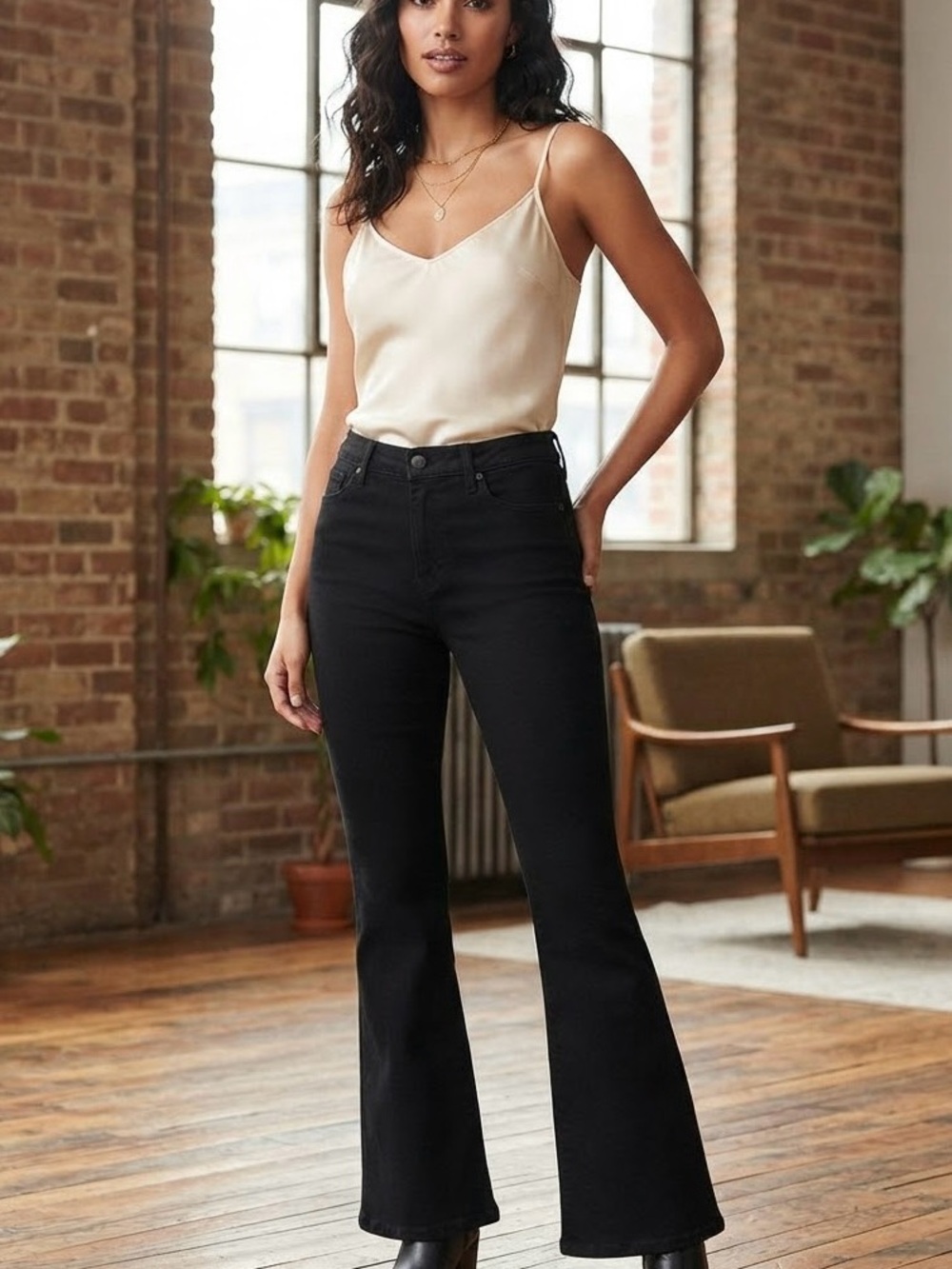 Almost Famous Black High-Rise Flare Jeans
